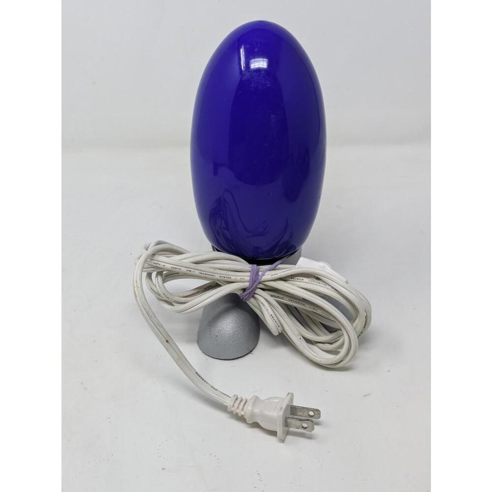 Vintage 90s Ikea Fjorton Dino Egg Lamp Blue Glass Feet Pop Art Tatsuo Konno bean